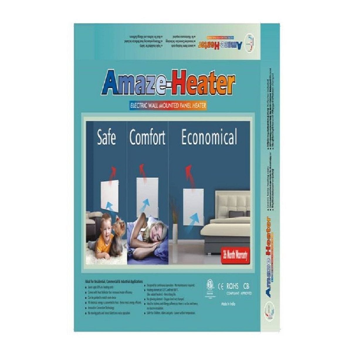 Heater Electric Heater with Plug-in Thermostat, 600W, White L6U1 - product image 2
