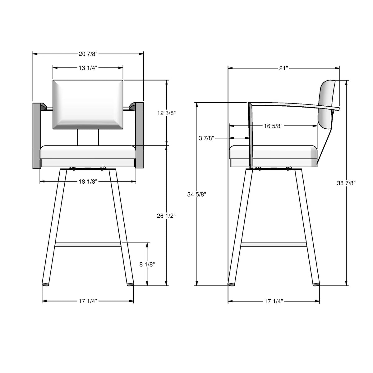 Akers Swivel Counter Stool with Padded Backrest, Multiple Colours, 26-in D1O5 - product image 1
