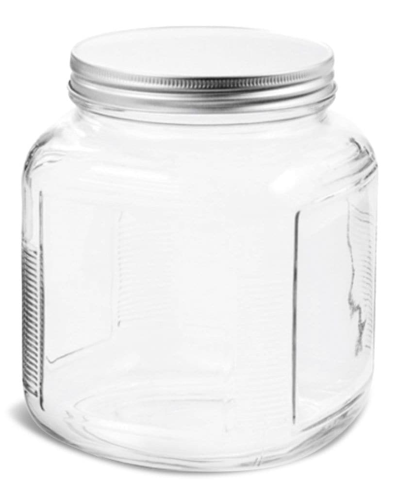 Cracker Glass Food Storage Jar with Silver Lid, 2-qt, Clear & Durable Glass Y8H0 - product image 1