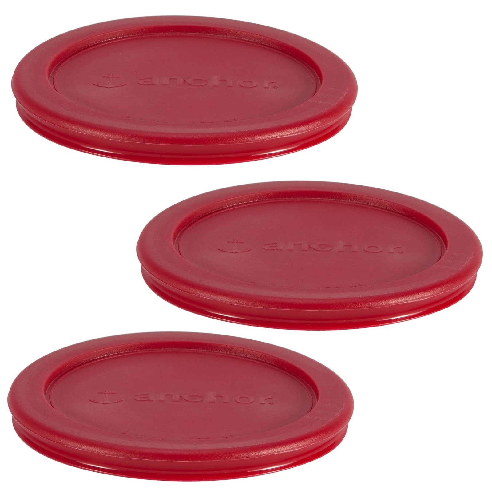 Plastic Lid Set, Red, 3-pc x 2-Cup R4J2 - product image 1