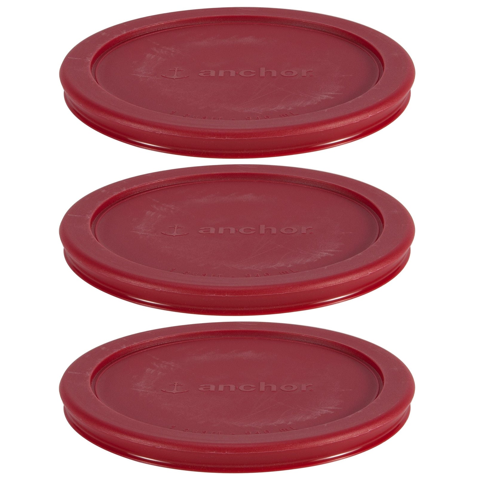 Plastic Lid Set, Red, 3-pc x 4-Cup F9D5 - product image 1