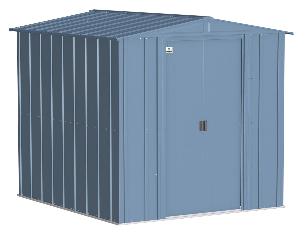 Classic Galvanized Steel Storage Shed, Blue Grey, 6-ft x 7-ft H0J7 - product image 1