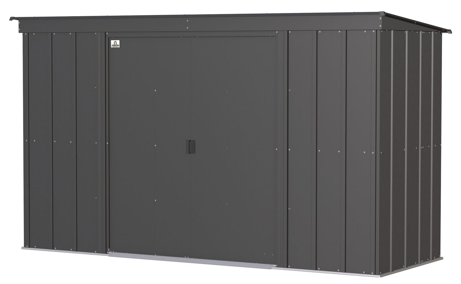 Classic Galvanized Steel Storage Shed, Charcoal, 10-ft x 4-ft X5T5 - product image 1