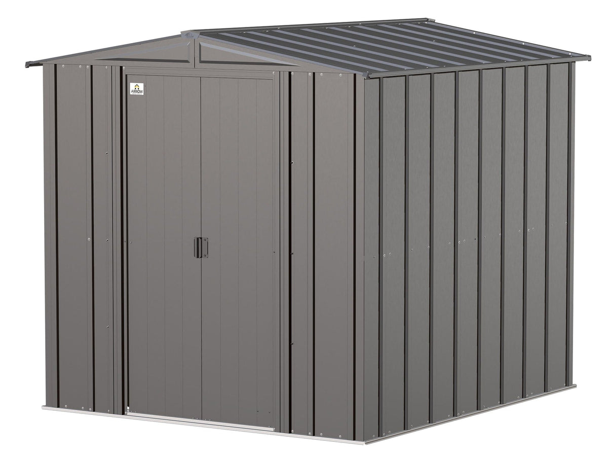 Classic Galvanized Steel Storage Shed, Charcoal, 6-ft x 7-ft O7U9 - product image 1