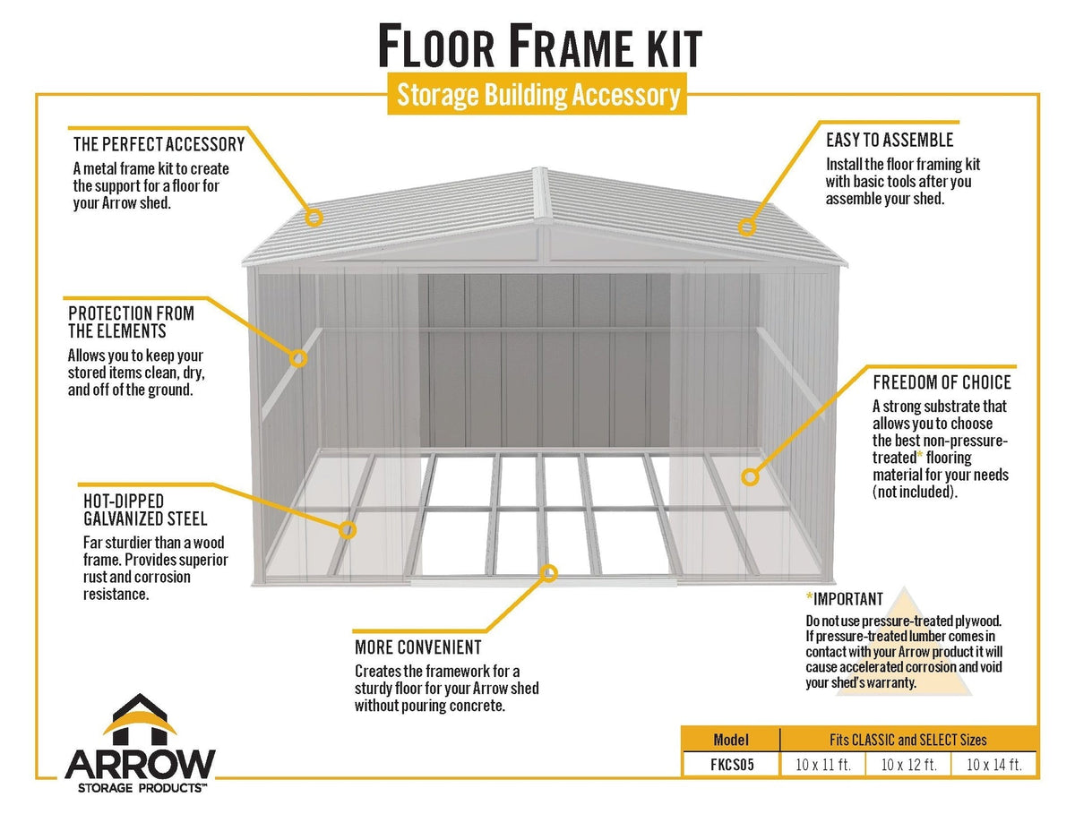 Floor Frame Kit for Classic 10x11-ft, 10x12-ft and 10x14-ft Sheds N1O5 - product image 4