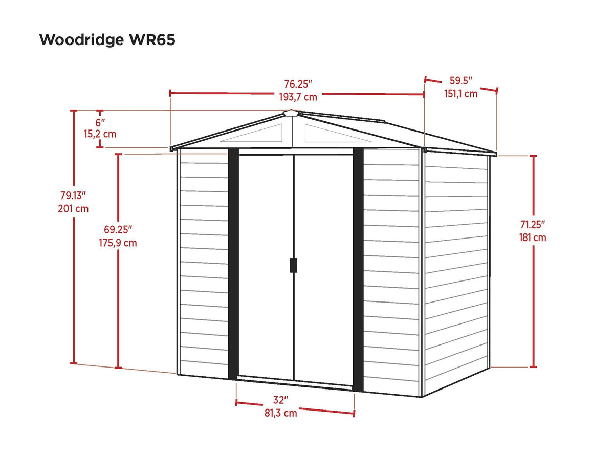 Woodridge 6x5-ft Corrosion-Resistant Steel Storage Shed N7E0 - product image 5