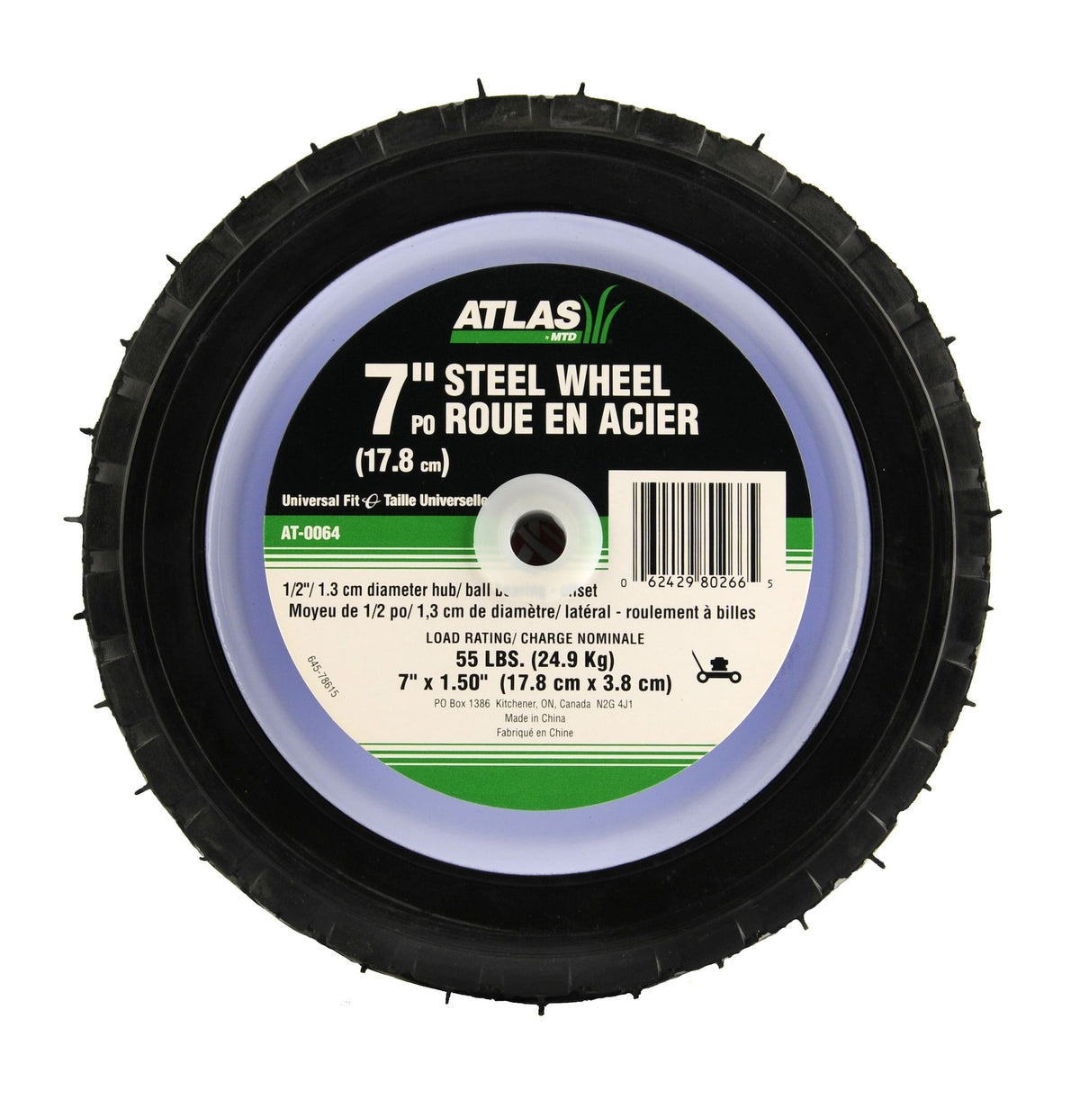 Steel Mower Wheel with Ball Bearings, 7-in B1R3 - product image 3