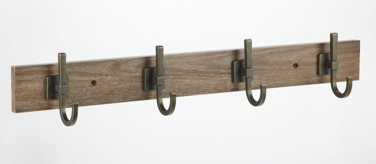 4-Hook Rail, Weathered Walnut, 27-in M6X1 - product image 1