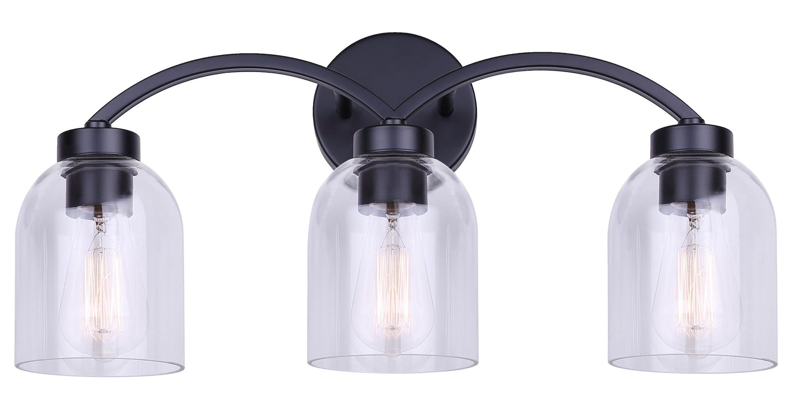 Bentbrook 3-Light Vanity with Glass Shade, Black A1F5 - product image 3