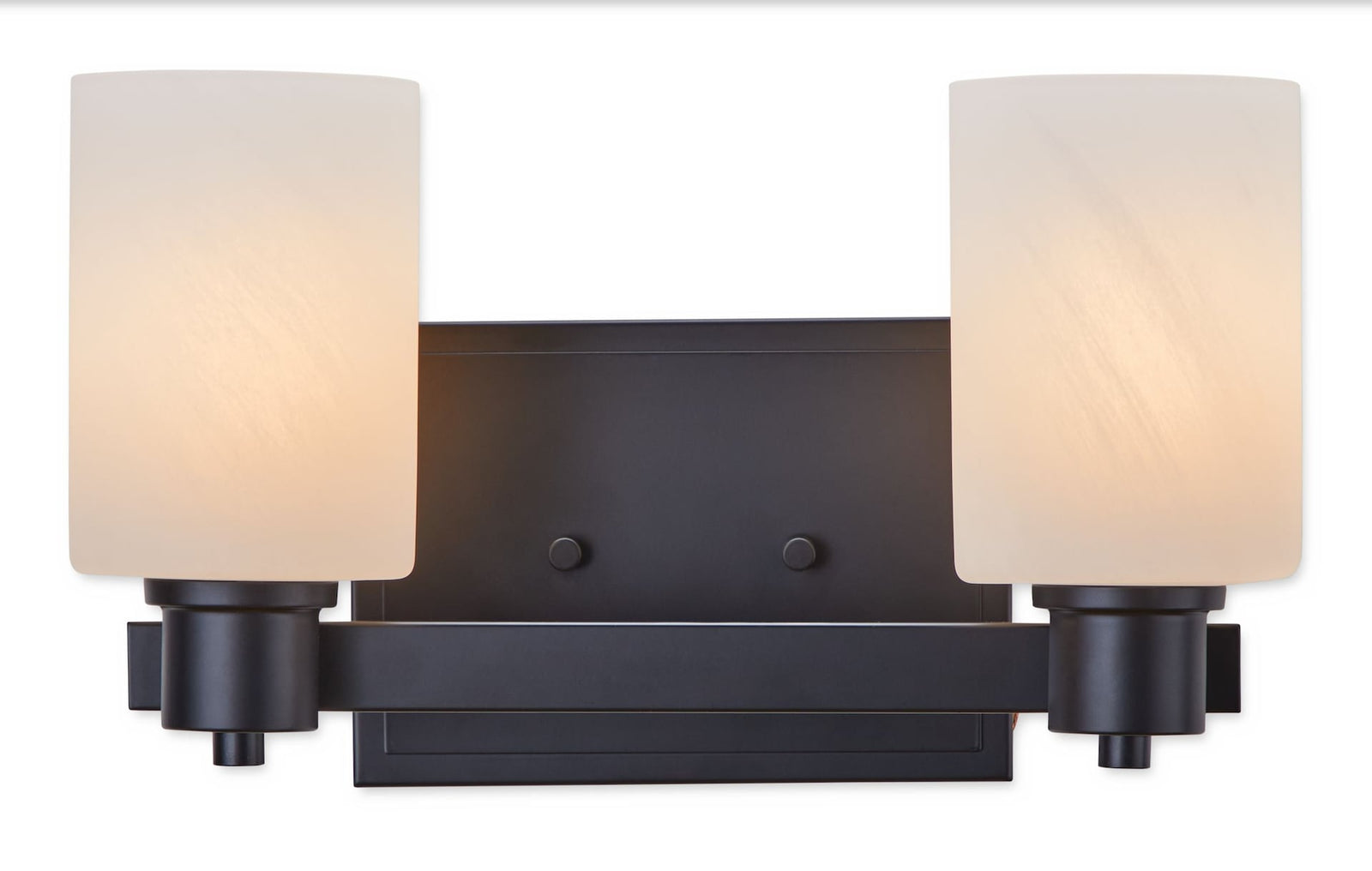 Cambray 2-Light Alabaster Shade Vanity Light, Black E9Q0 - product image 1