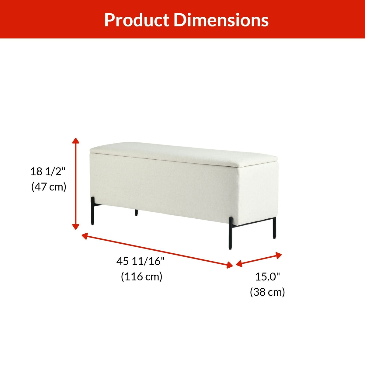 Picton Storage Bench, White S1E4 - product image 2