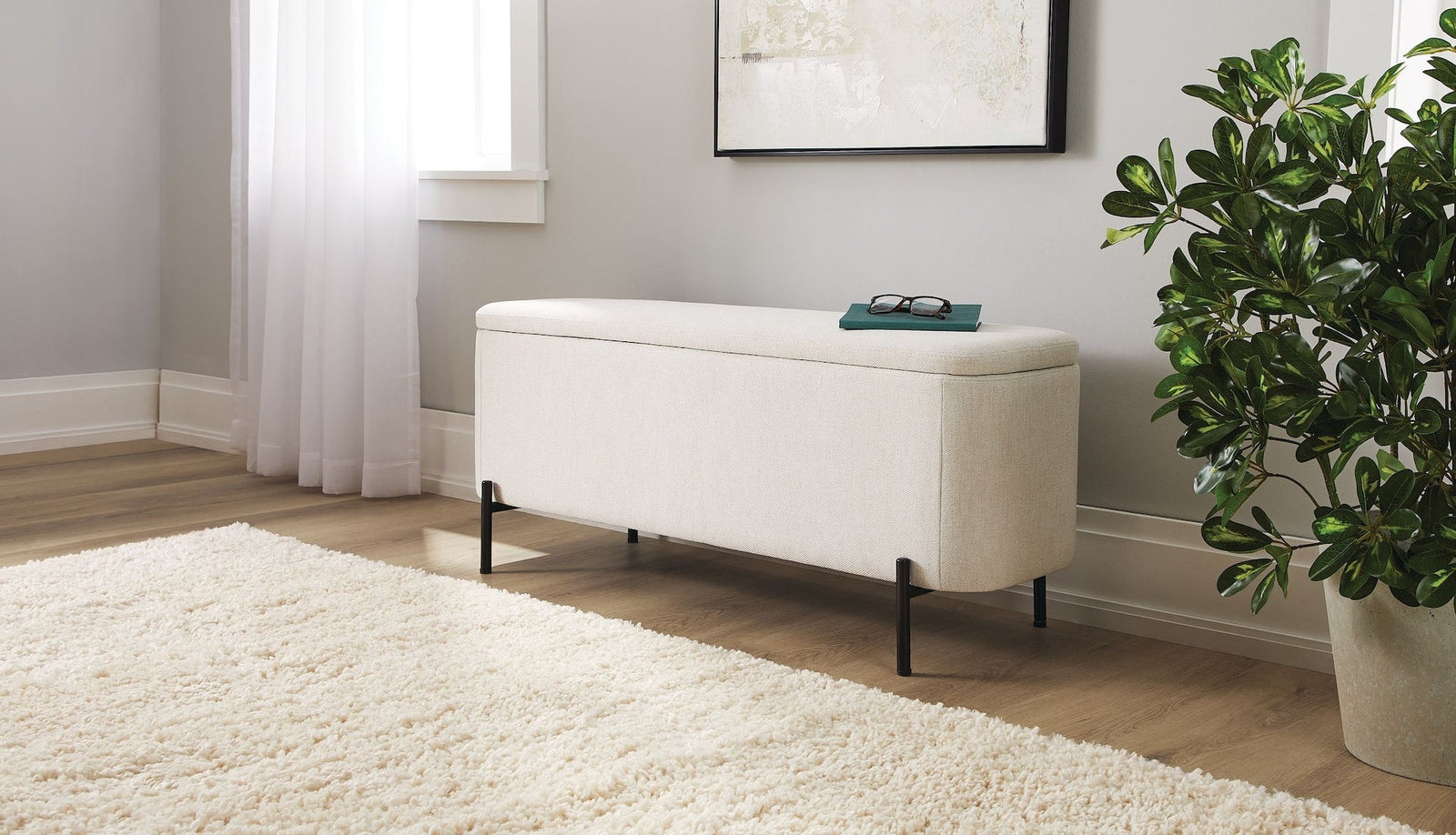Picton Storage Bench, White S1E4 - product image 3