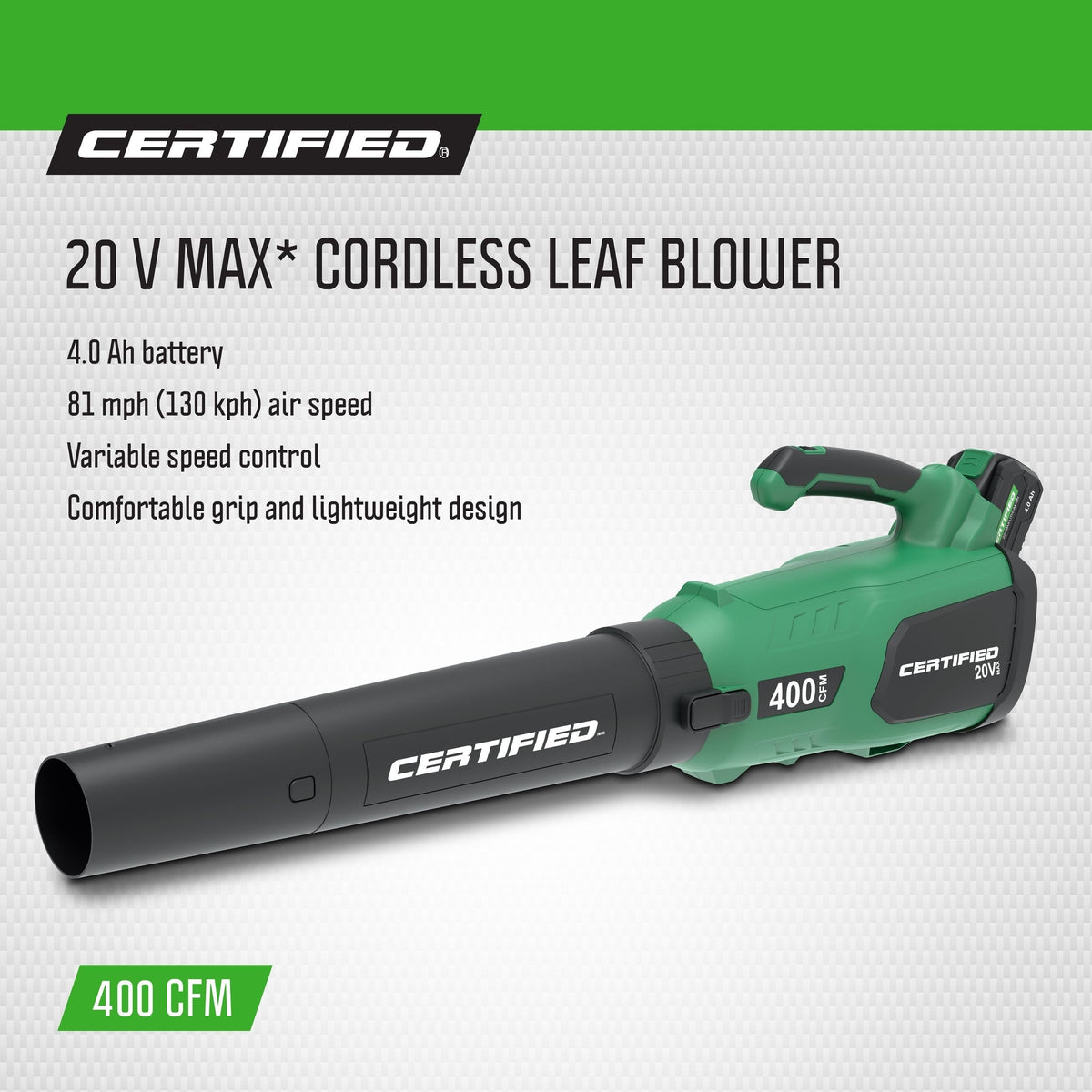 20V Cordless Battery-Powered Lawn & Garden Leaf Blower D4Q4 - product image 3