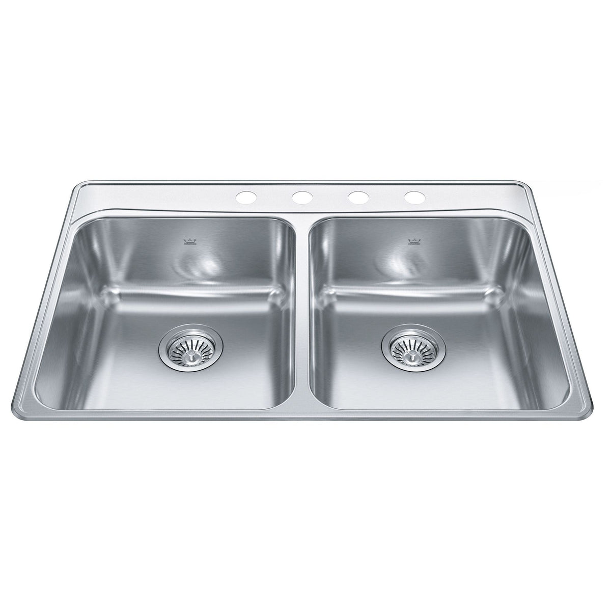 Drop-In Double 4-Hole Stainless Steel Sink, 33x22-in Y3J8 - product image 1