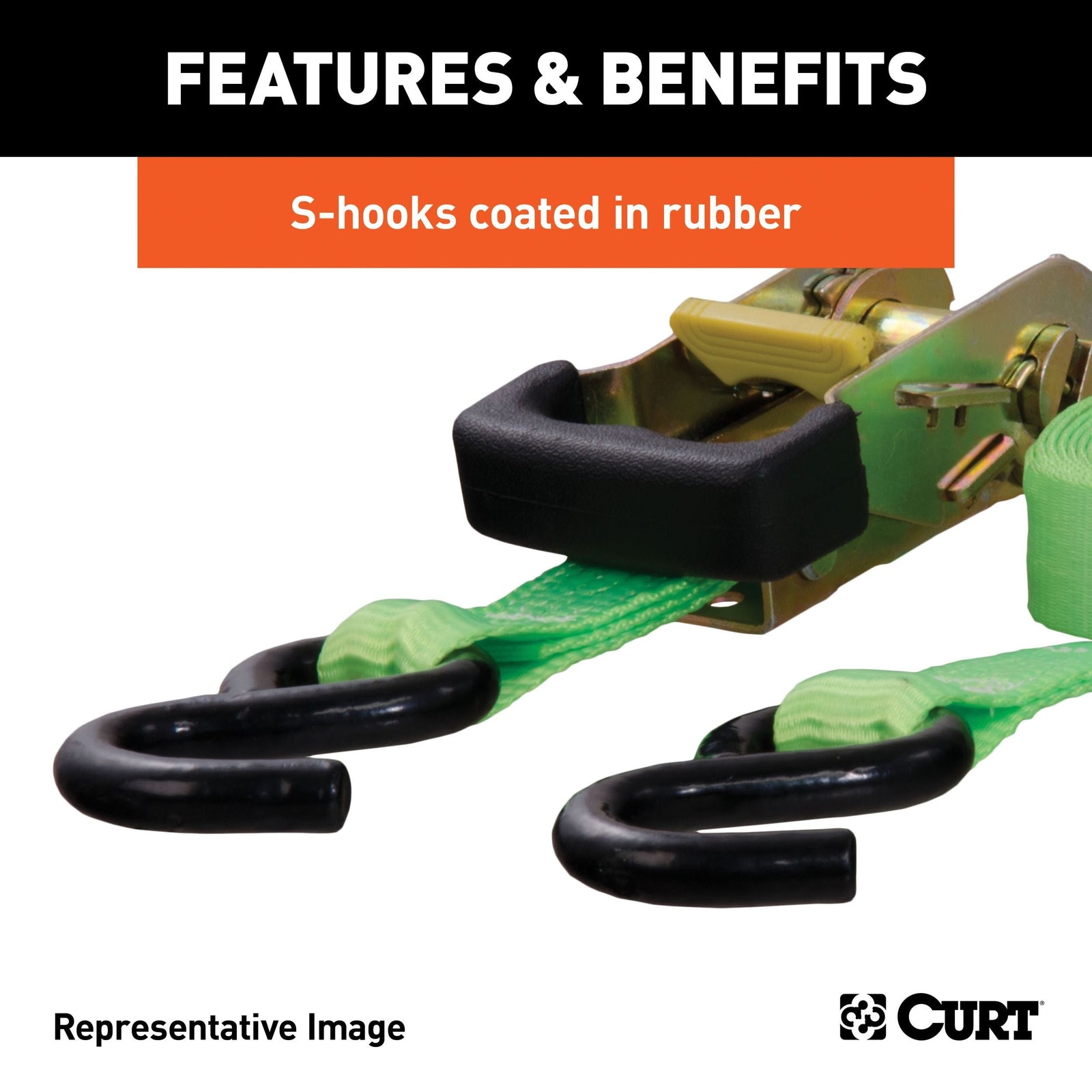 83002 16-ft Red Cargo Straps with S-Hooks (500-lb, 4-pk) Z2R8 - product image 4