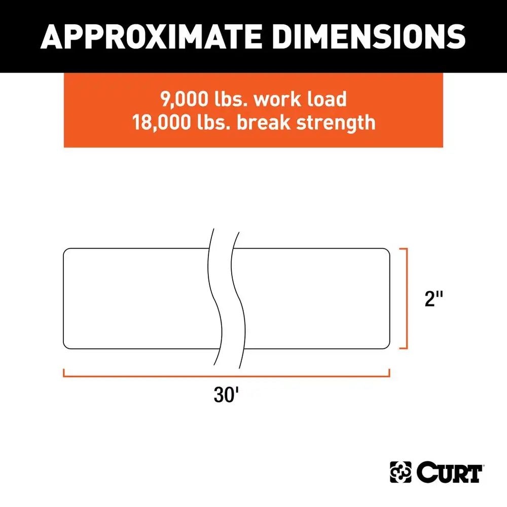 83066 2-in x 30-ft Tow Strap (9,000-lb, GVW) C6T4 - product image 3