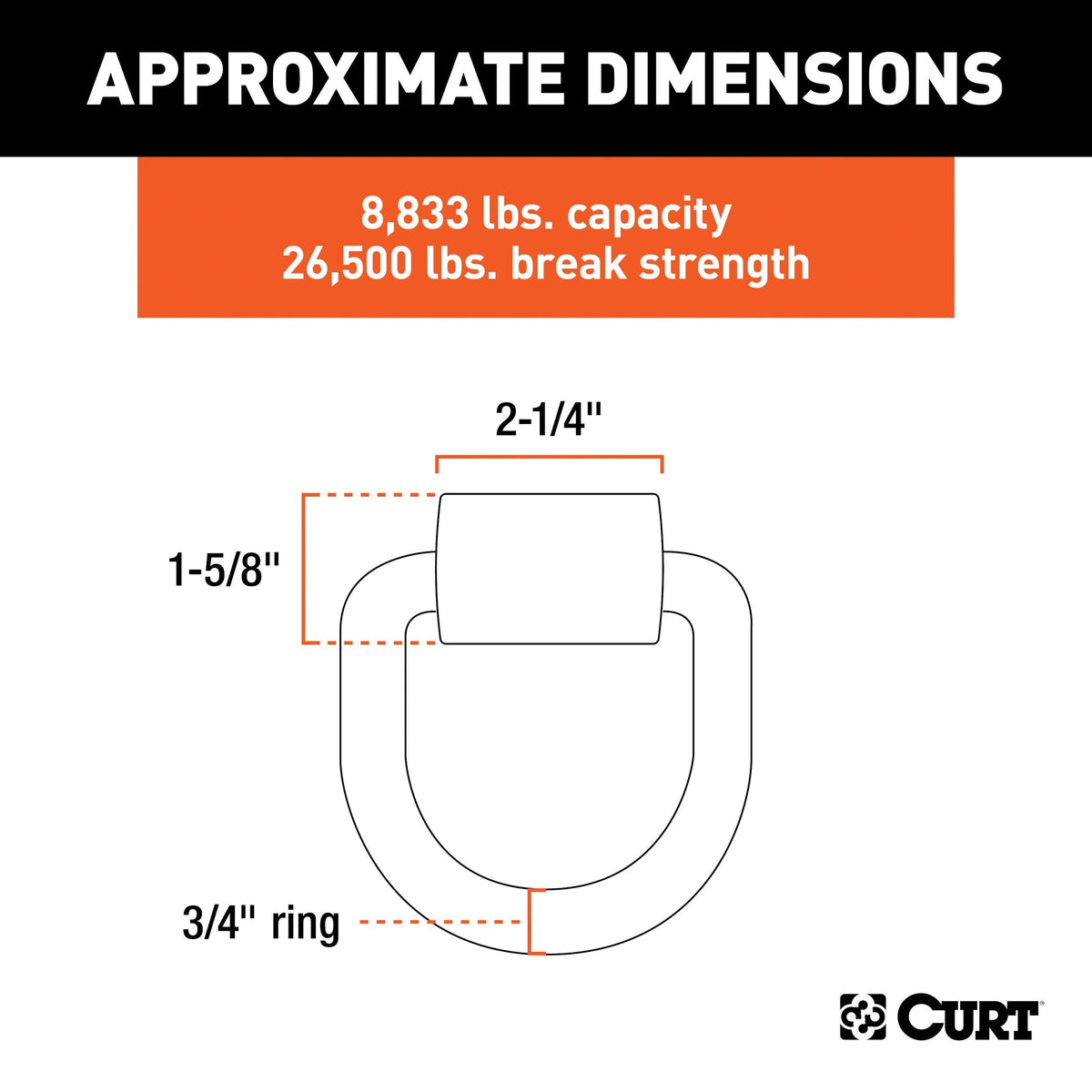83760 3 x 3-in Weld-On Tie-Down D-Ring (8,833 lbs, Raw Steel) J7O2 - product image 3