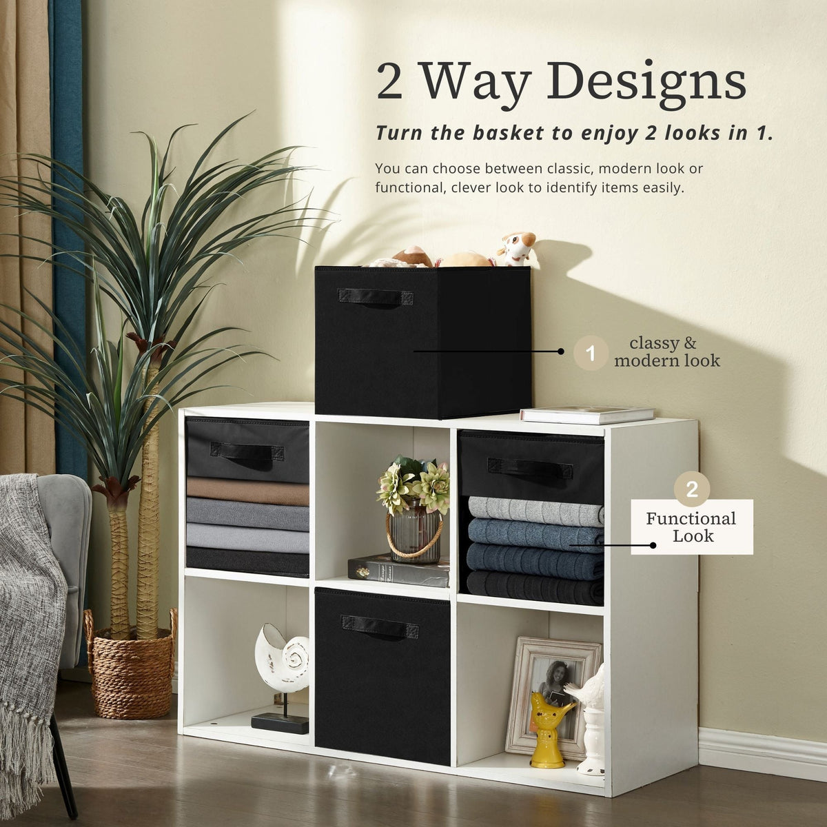 Collapsible Transparent Front Cube, 11-in, 6-pk, Black A3E7 - product image 5