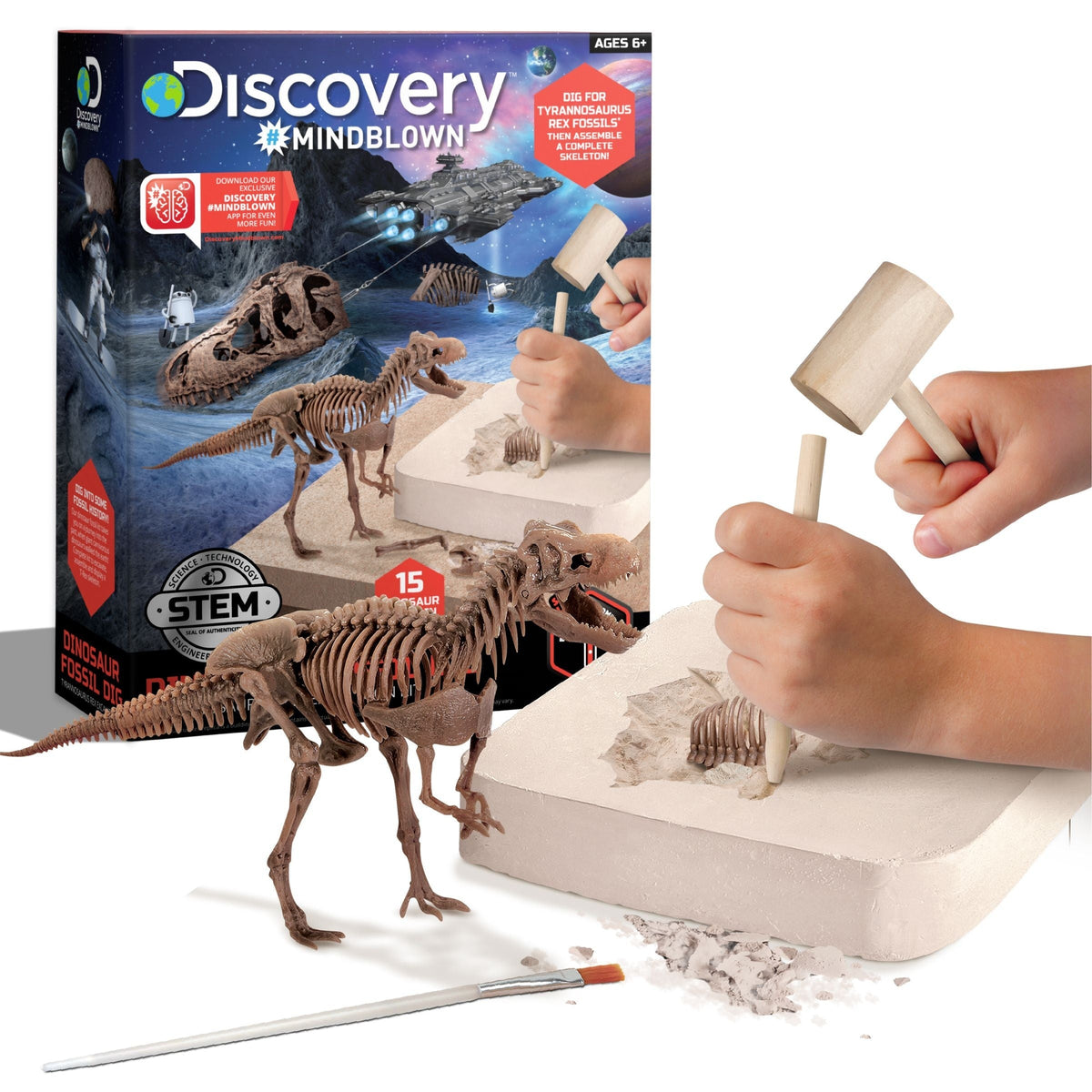 Dinosaur Skeleton T-Rex 3D Puzzle Excavation Kit/Educational Toy for Ages 6+ F0H6 - product image 1