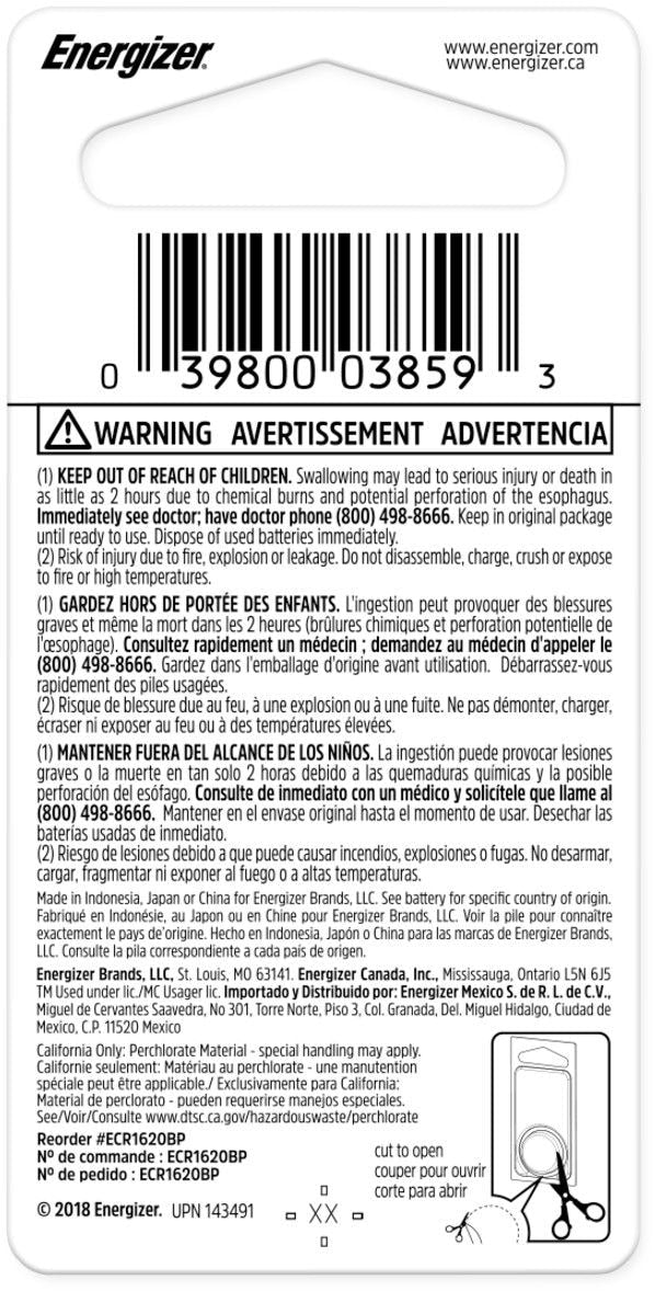 1-pk CR1620 3V / 3 Volt Lithium Coin Cell Battery Q8F9 - product image 2