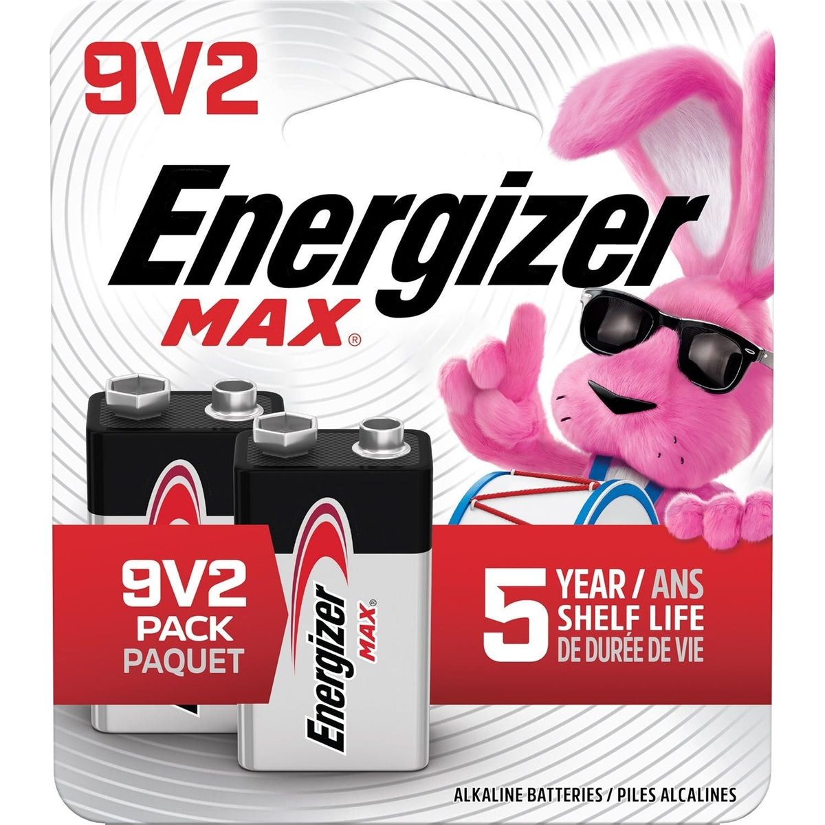 Max 2-pk 9V / 9 Volt Alkaline Batteries, Long Lasting, All Purpose E9A2 - product image 1