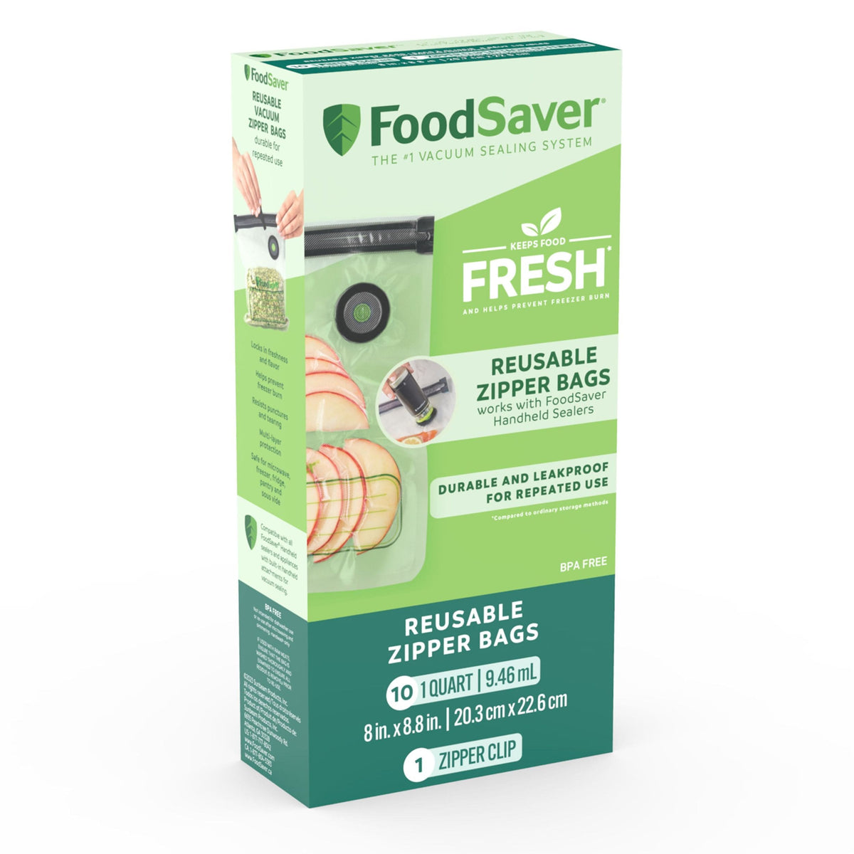 Reusable Zipper Vacuum Sealer Bags, 946mL, 10-pk I8I5 - product image 1