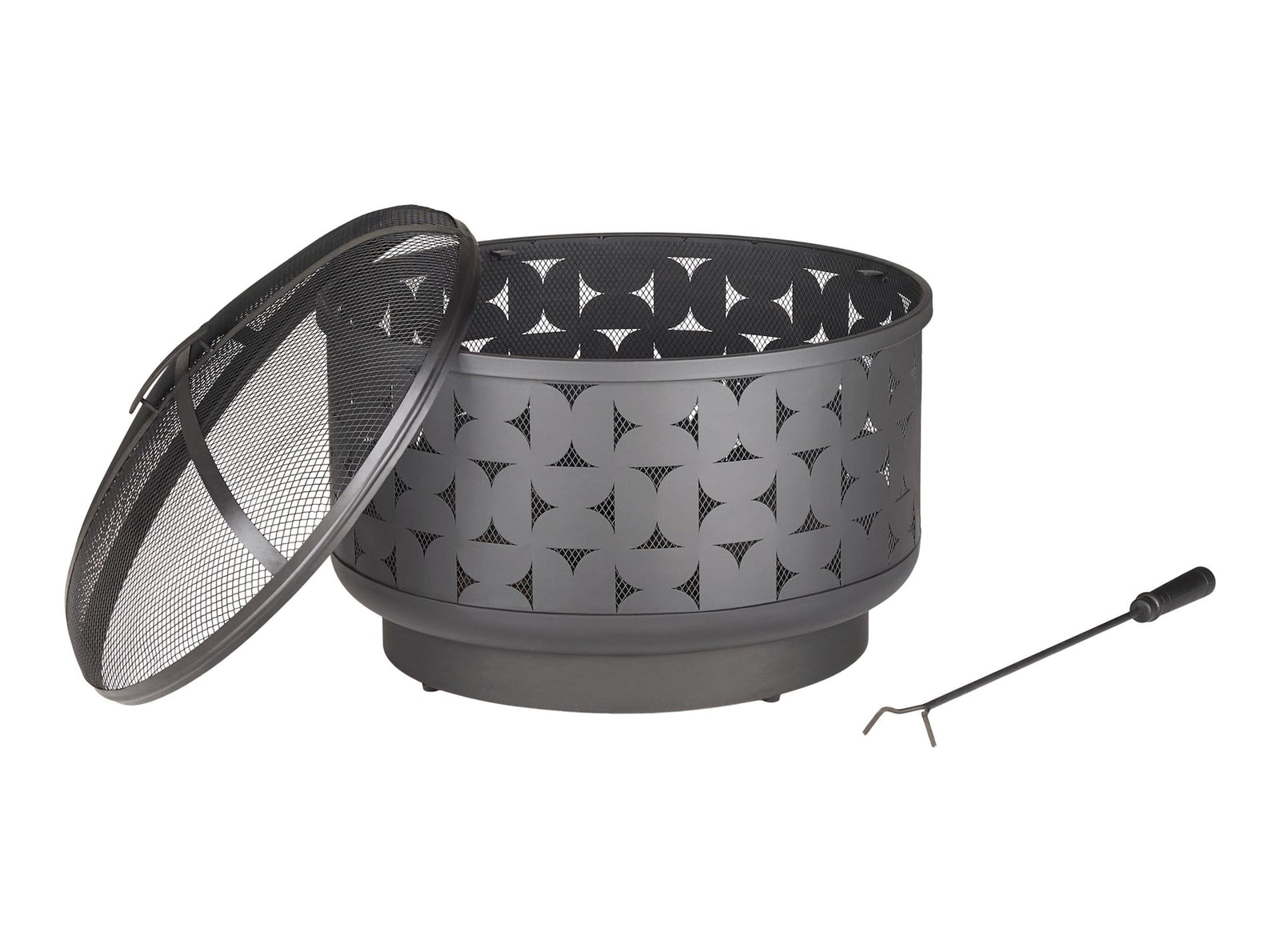 Round Outdoor Wood Burning Fire Pit, Steel, Black, 24-in K5E5 - product image 5