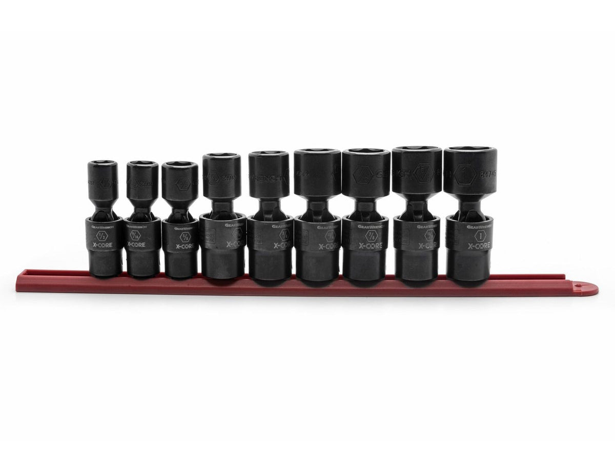 6 Point Standard Drive X-Core Pinless Universal Impact Socket Set, SAE, 1/2-in, 9-pc B7J0 - product image 1