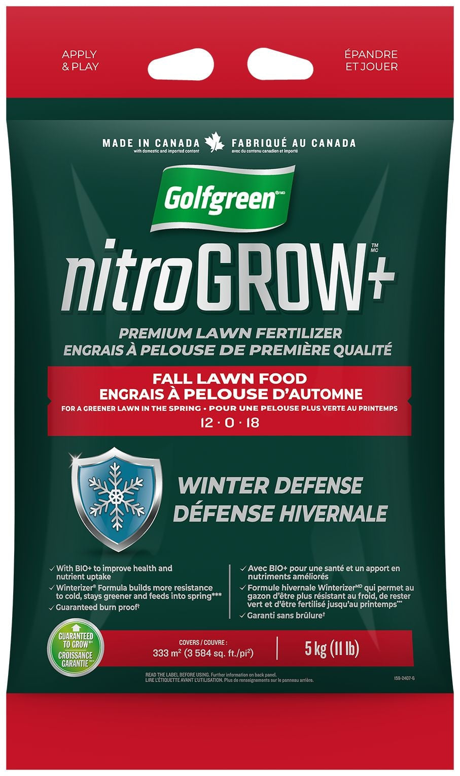 Nitrogrow+ Fall Lawn Food, 12-0-18, 5-kg H8J9 - product image 2