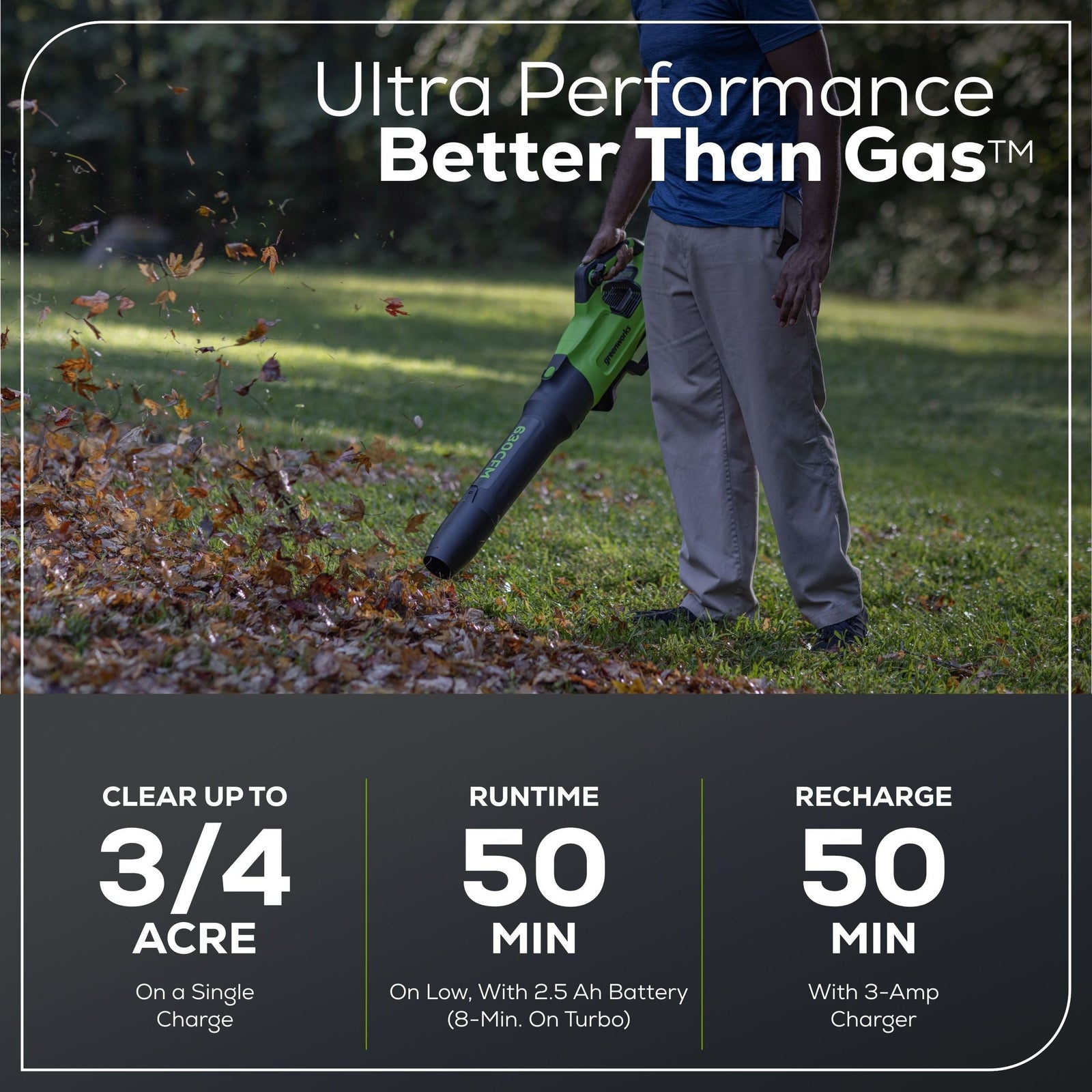 60V 630CFM 170MPH Leaf Blower 2.5Ah Battery 3A Charger V8F7 - product image 6