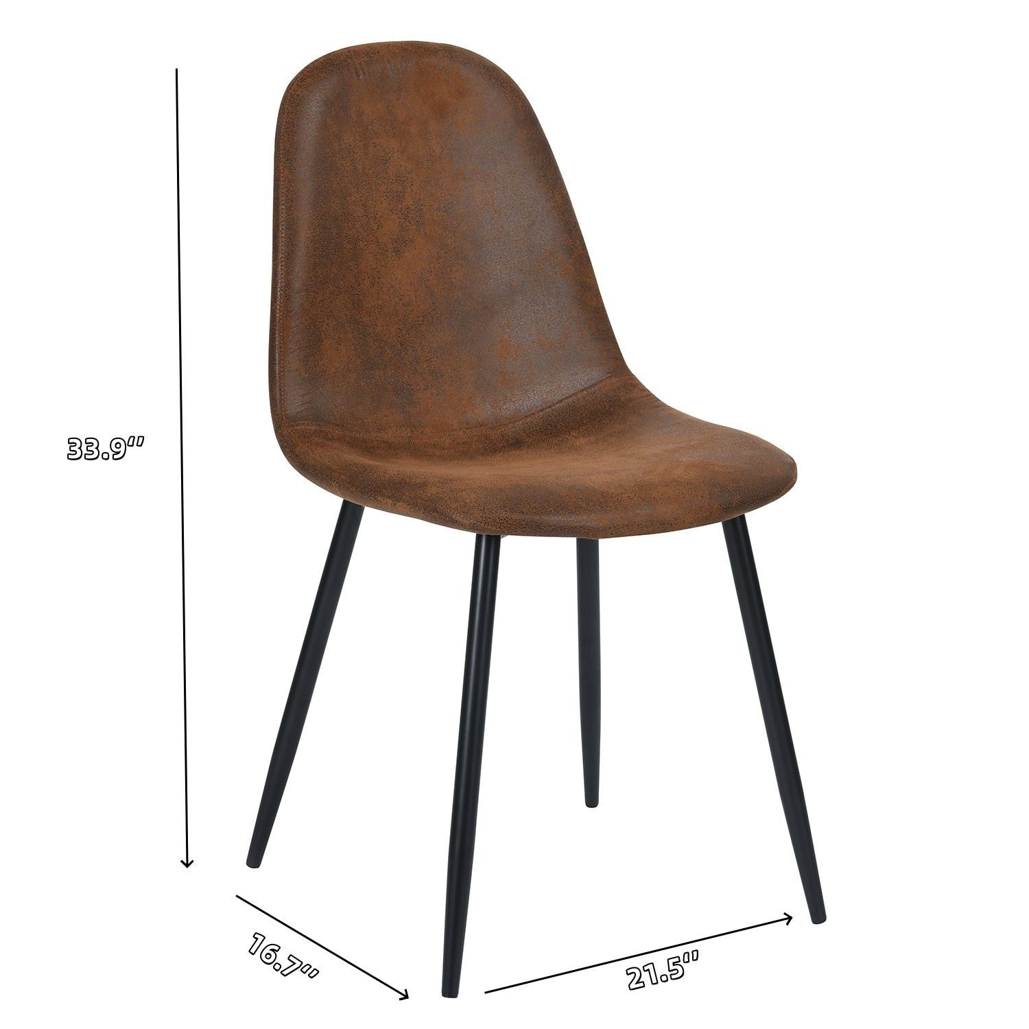 Mid-Century Dining Chairs, Brown Suede, 4-pk A8Y9 - product image 8