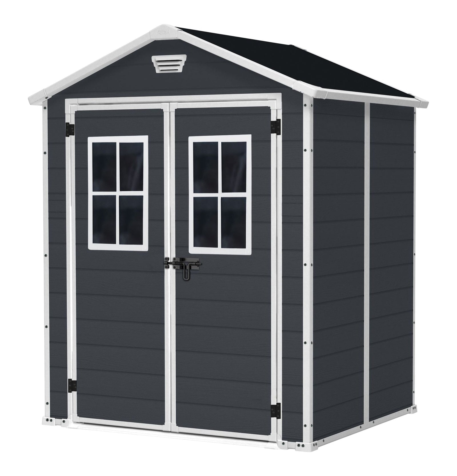 Manor Resin Outdoor Storage Shed with Fixed Window, Grey, 6-ft x 5-ft R3P2 - product image 1