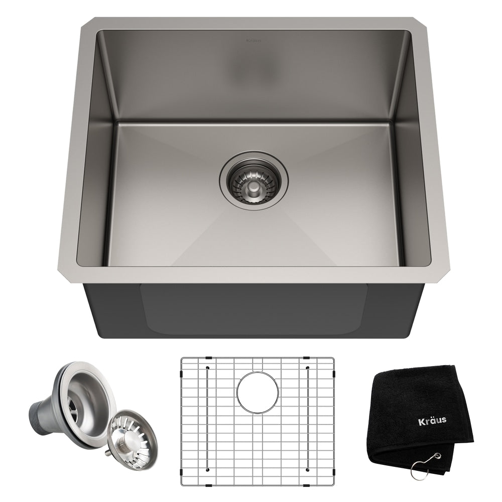 Standard PRO Undermount Stainless Steel Single Bowl Kitchen Sink, 21x18x10-in I0V9 - product image 1