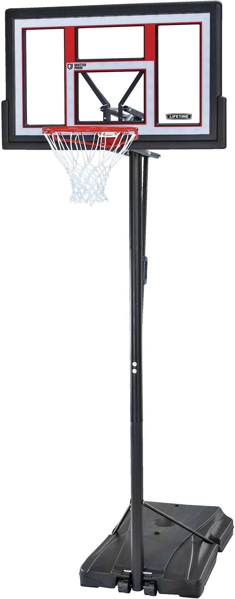 Portable Adjustable Basketball Backboard, Hoop & Net System, 50-in X6X1 - product image 1