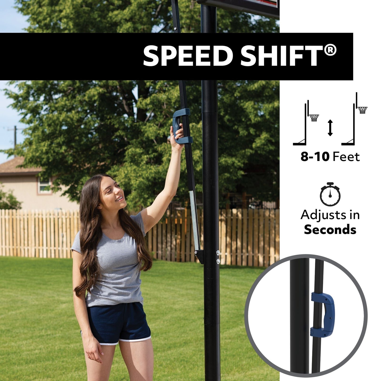 Portable Adjustable Basketball Backboard, Hoop & Net System, 50-in X6X1 - product image 3