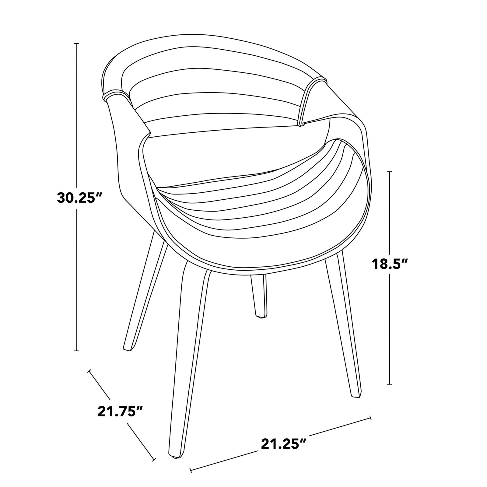 Symphony Faux Leather Dining/ Accent Chair, Grey C2D9 - product image 7