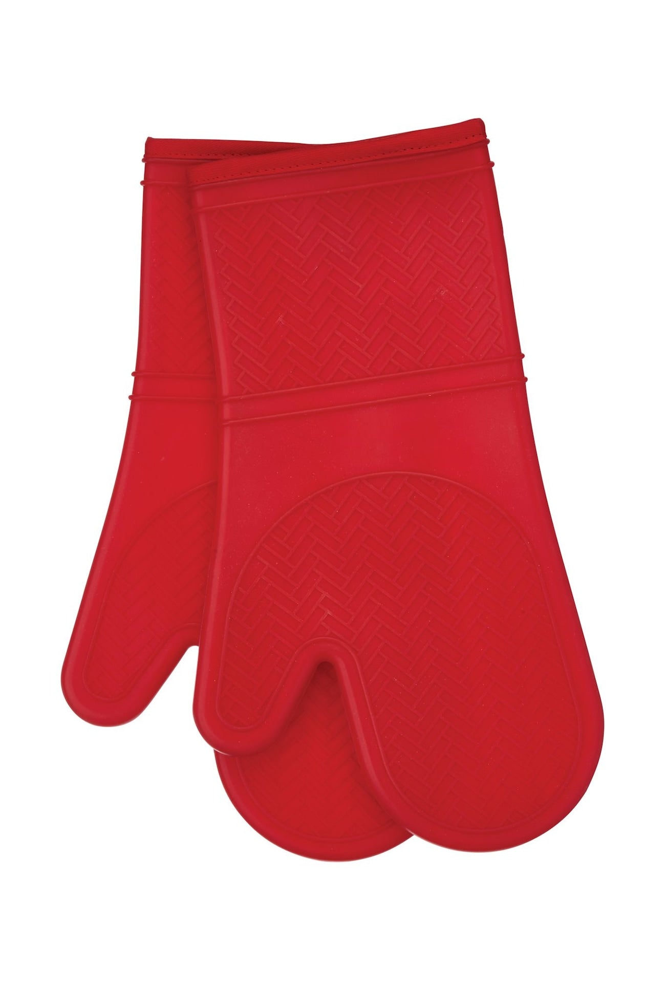 2pc Silicone Oven Mitt Set, Non-Slip Grip, Red W1S7 - product image 1