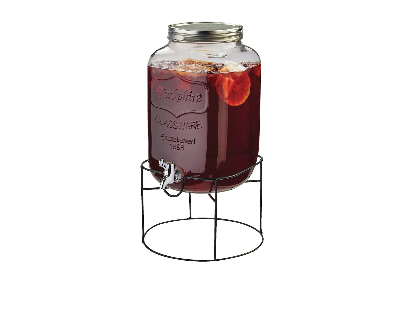 Mason Glass Jar Reusable Dispenser, 8L, Clear, with Stand, Clear, 8-L K5C3 - product image 1