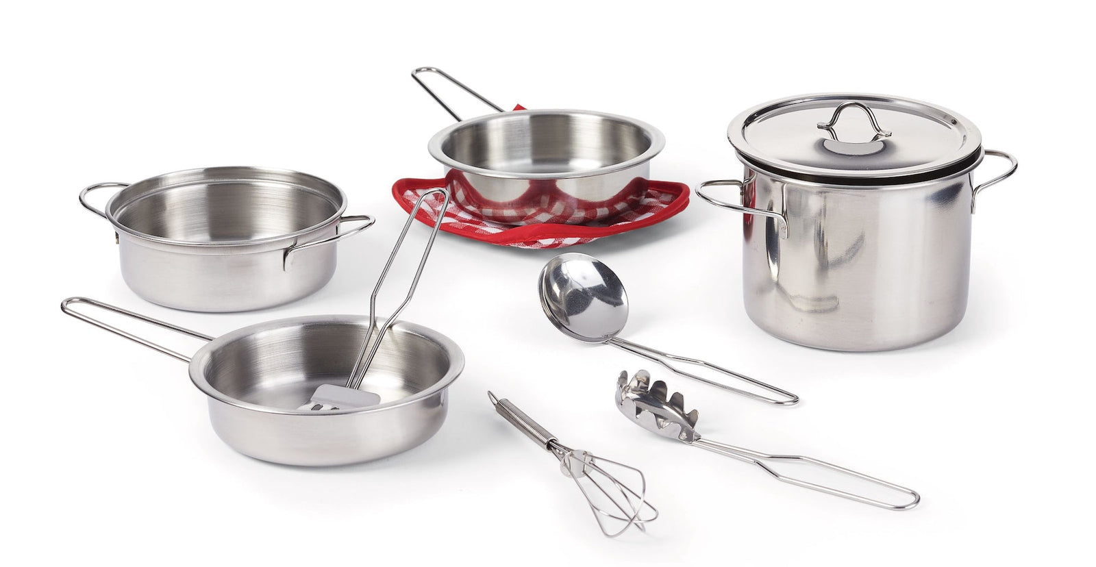 Toy Kitchen Stainless Steel Cookware Set For Kids, 10 pc, Ages 3+ A0R0 - product image 2