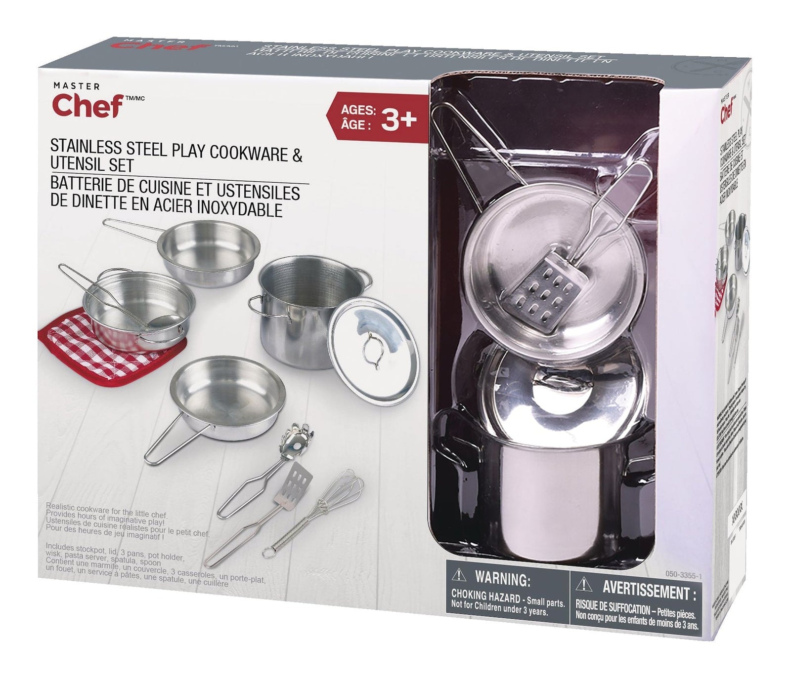Toy Kitchen Stainless Steel Cookware Set For Kids, 10 pc, Ages 3+ A0R0 - product image 3
