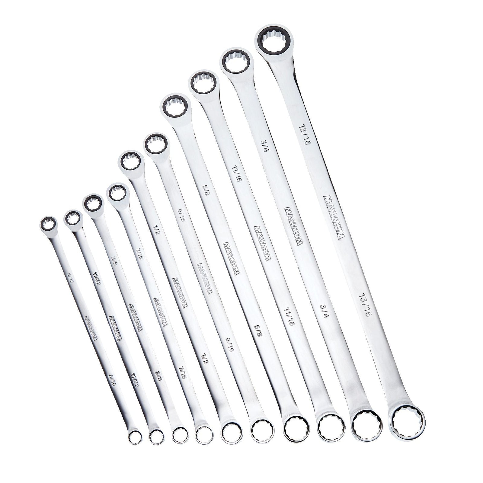 Extra-Long Double Box-End Ratcheting Wrench Set, SAE, 10-pk I6U5 - product image 1