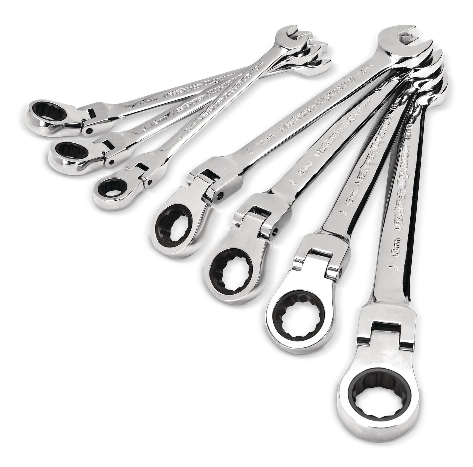 Flexhead Ratcheting Wrench Set, Alloy Steel, Metric, 7-pc N8J0 - product image 1