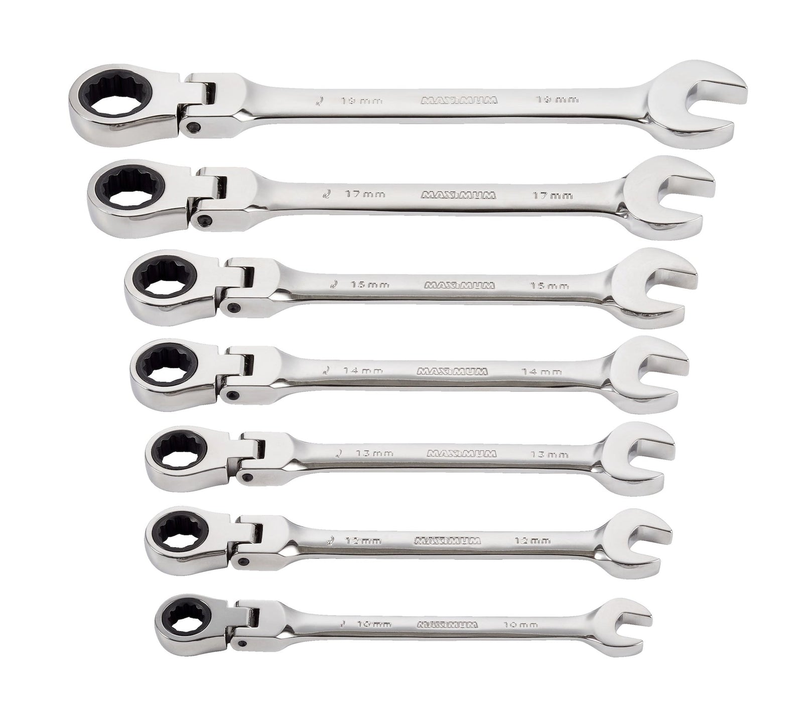 Flexhead Ratcheting Wrench Set, Alloy Steel, Metric, 7-pc N8J0 - product image 4