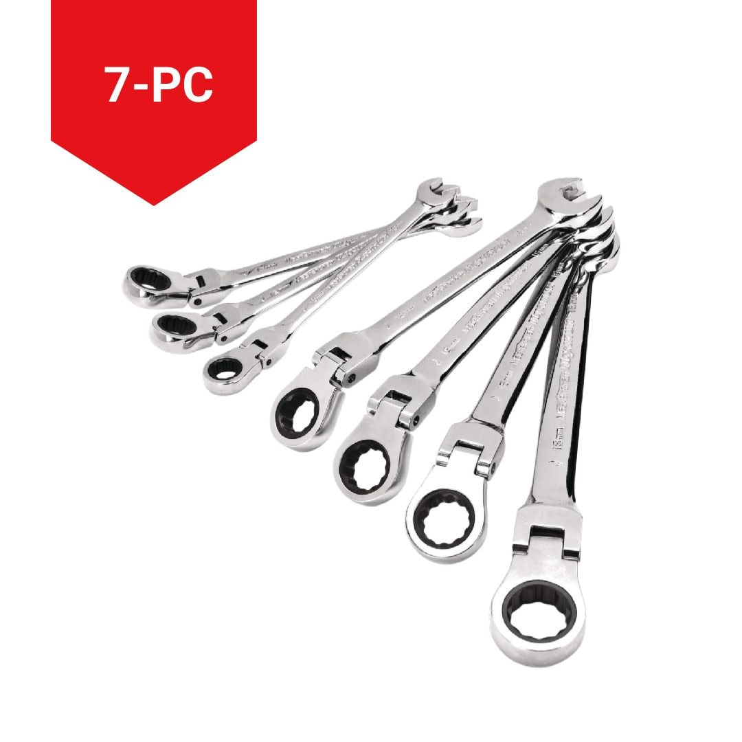 Flexhead Ratcheting Wrench Set, Alloy Steel, Metric, 7-pc N8J0 - product image 7