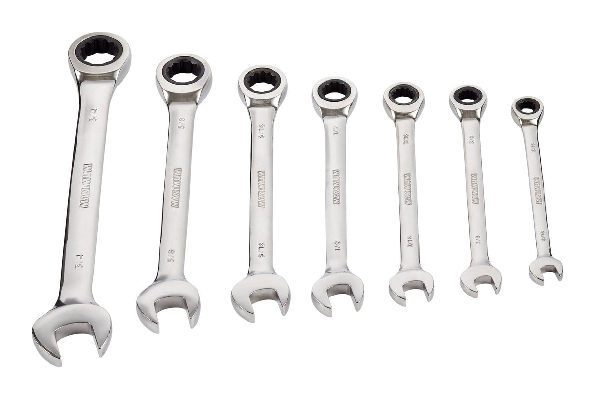 Ratcheting Wrench Set, SAE, Nickel-Chrome Plating, 7-pc W0J2 - product image 1