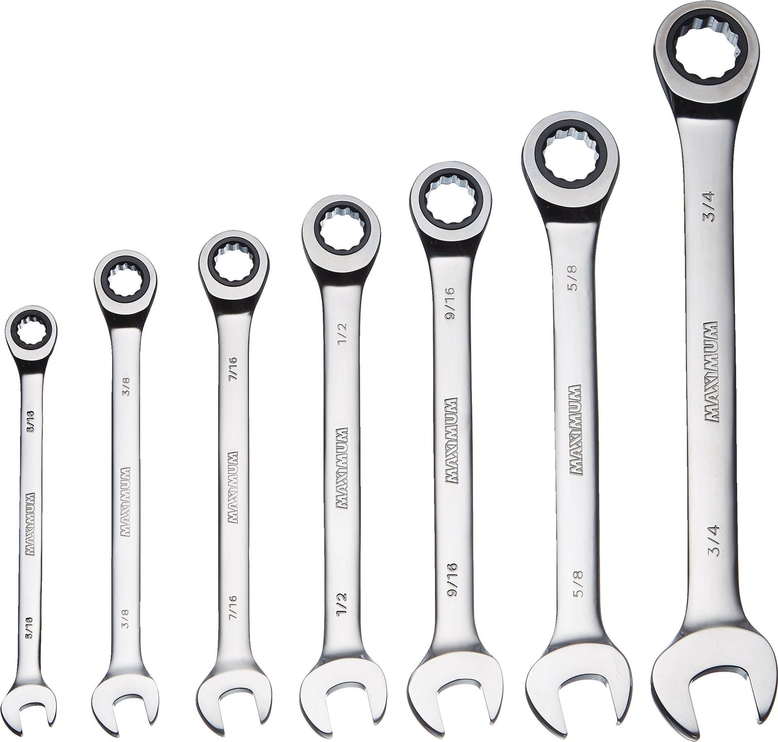 Ratcheting Wrench Set, SAE, Nickel-Chrome Plating, 7-pc G0X3 - product image 2