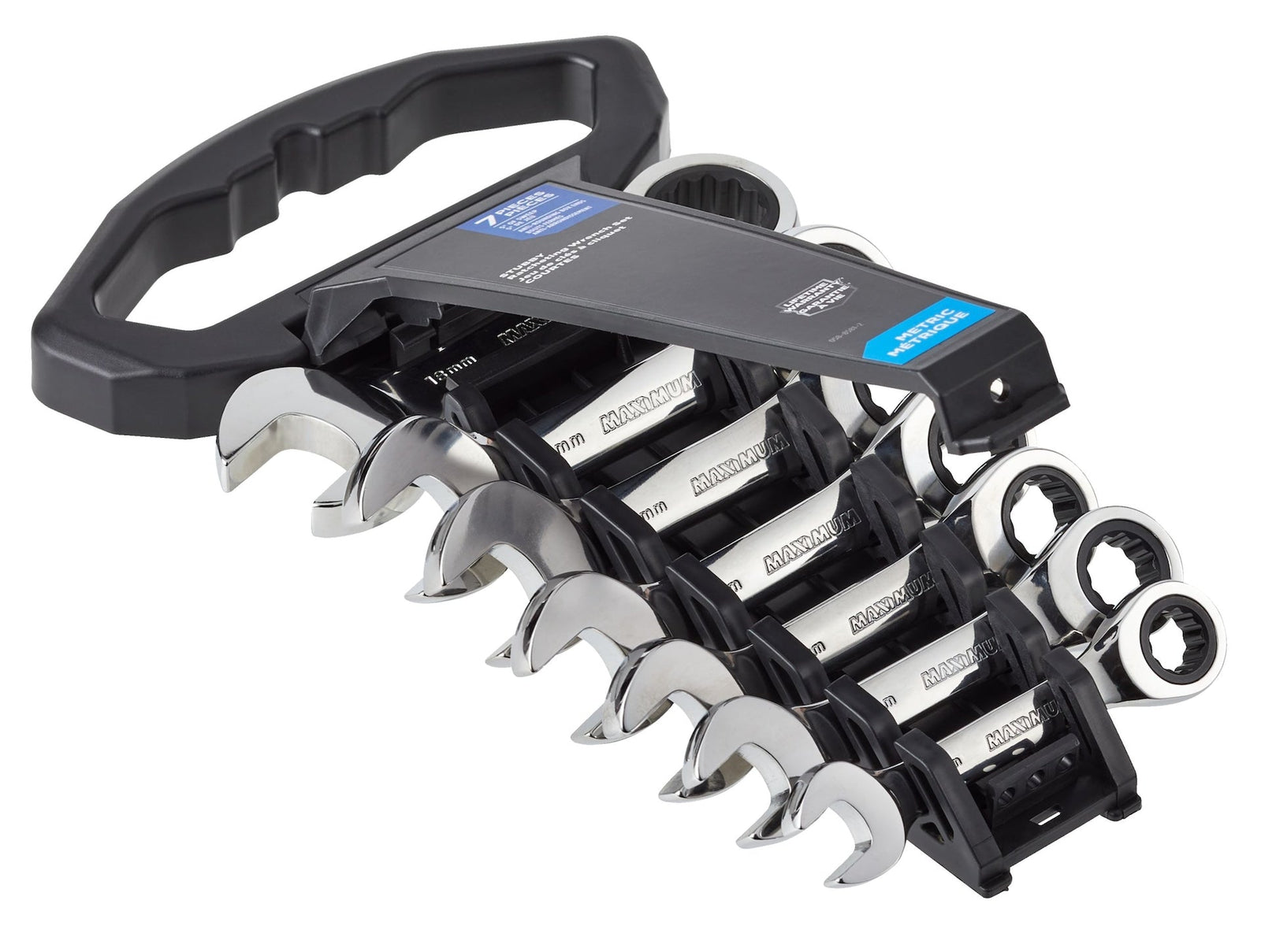 Stubby Ratcheting Wrench Set, Metric, Nickel-Chrome Plating, 7-pc B9X1 - product image 7