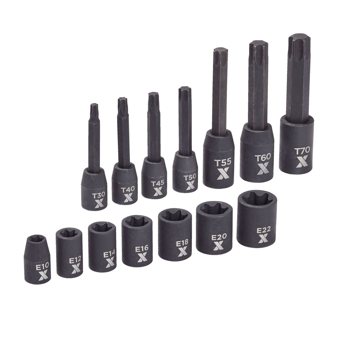 Torx & E-Torx Impact Bit Socket Set, 14-pc, SAE/Metric R8R2 - product image 1