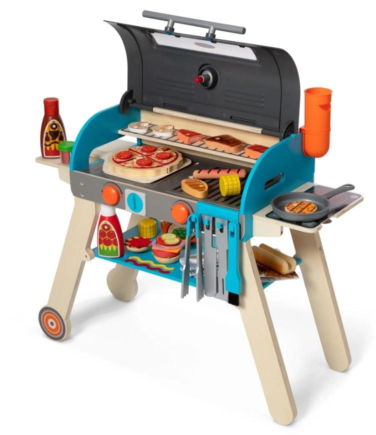 Wooden Deluxe Barbecue Grill, Smoker and Pizza Oven Playset, Ages 3+ W0H0 - product image 1