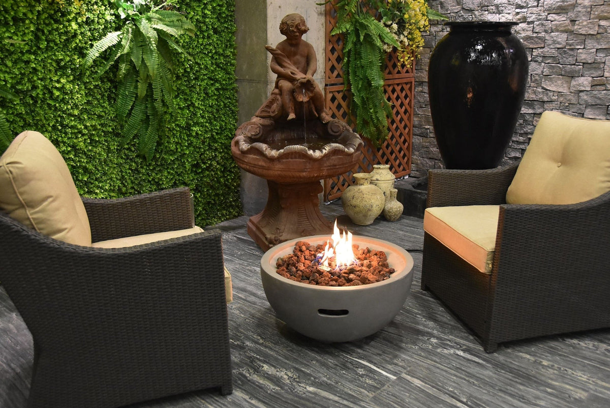 Nantucket Round Propane-Fueled Fire Bowl with Lava Rock & Canvas Cover, 40,000 BTUs, 14-in L2O9 - product image 3